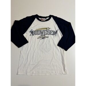 2002 MLB All Star Game Shirt Mens Medium White Dale Earnhardt Jr Budweiser Chase